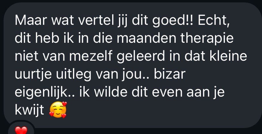 Anonieme reactie van een deelneemster op de masterclass