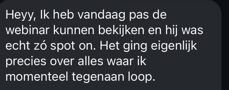 Anonieme reactie van een deelneemster op de masterclass